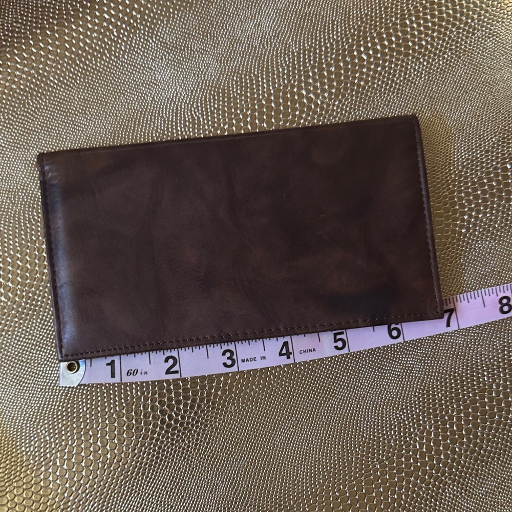 Men’s leather check book wallet